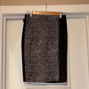 Ann Taylor Black and White Asymmetrical Pencil Skirt - size 0